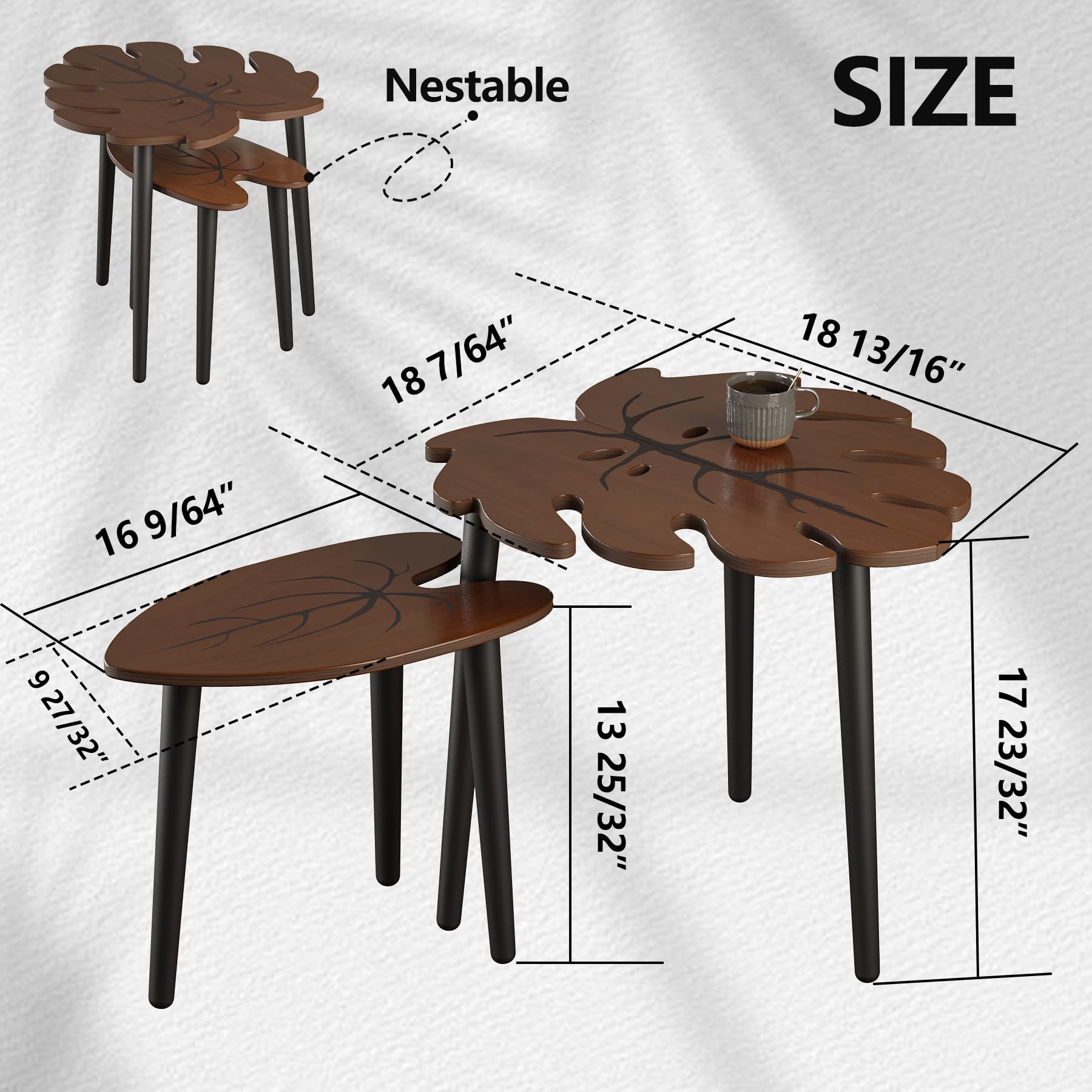 BAMEOS monstera nesting small table as a compact side companion.