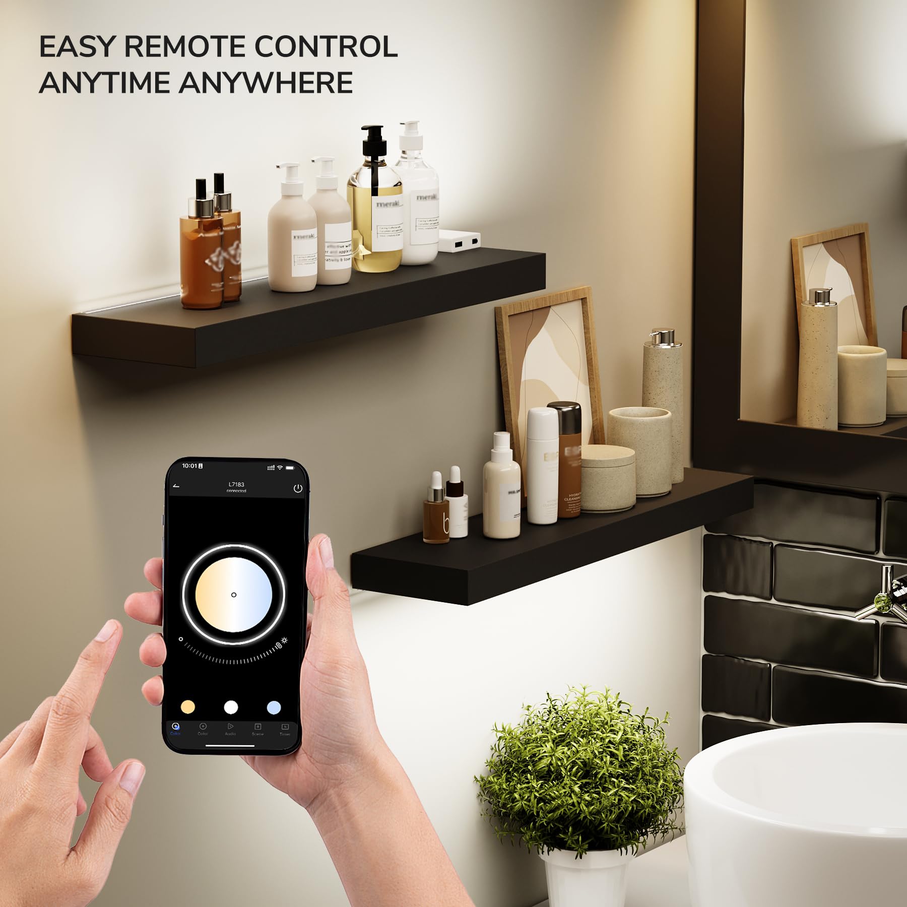 BAMEOS shelves offer USB or battery power for flexible placement.