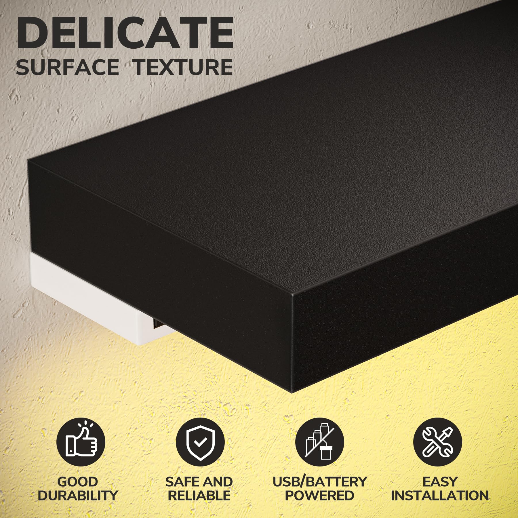 BAMEOS sturdy MDF construction supports up to 22 lbs per shelf.