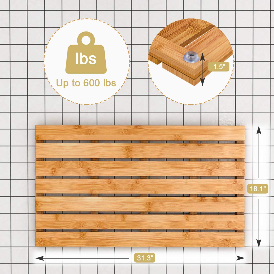 Bamfan bamboo mat adds modern decor to bathroom