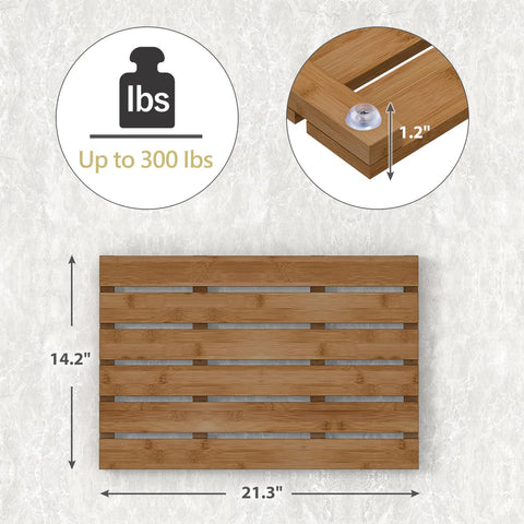 Bamfan bamboo mat featuring walnut finish for spa-like warmth.