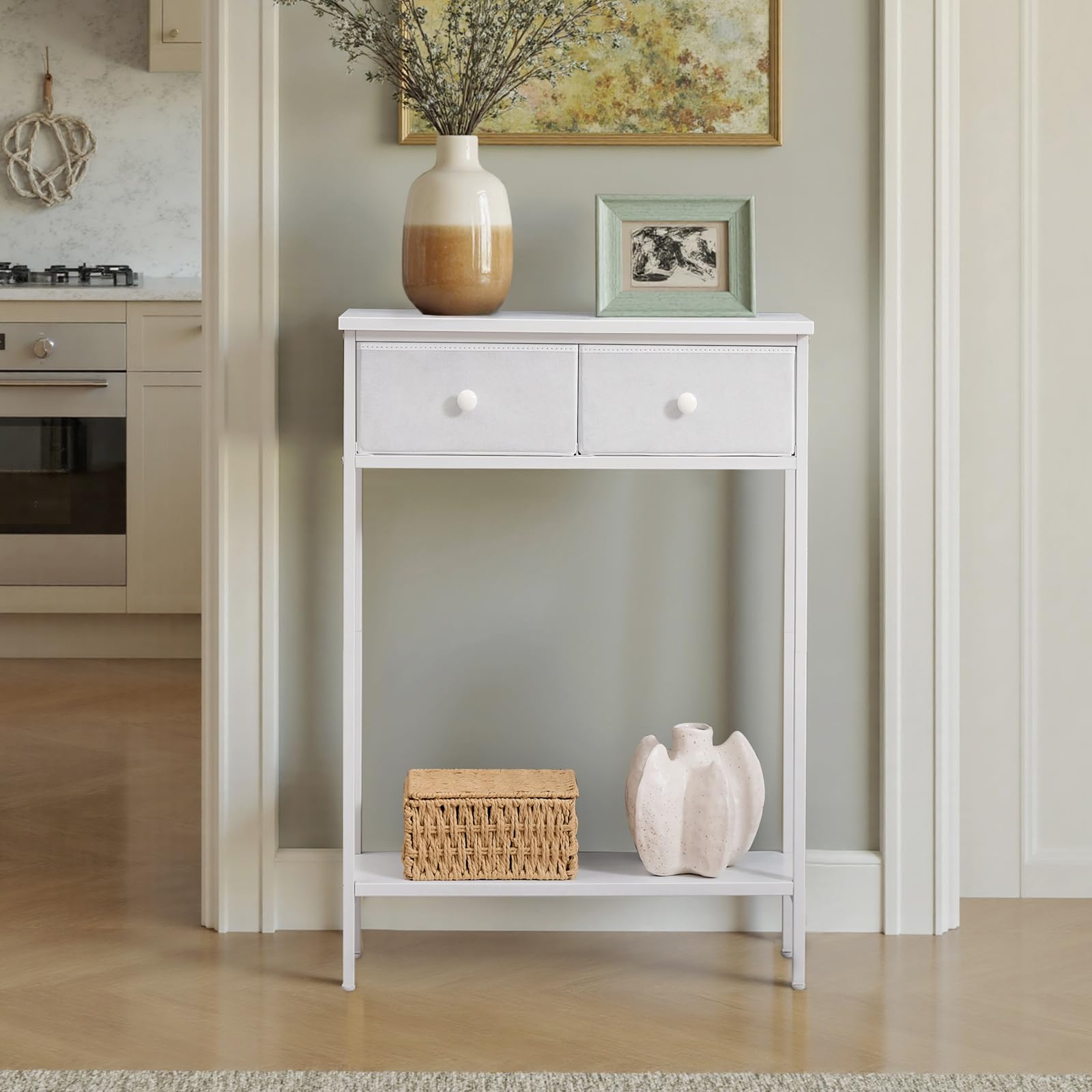 BAMGROW slim bedroom nightstand alternative for small spaces.