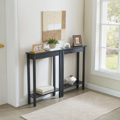 BAMGROW entryway table in a narrow space keeps the hall organized.