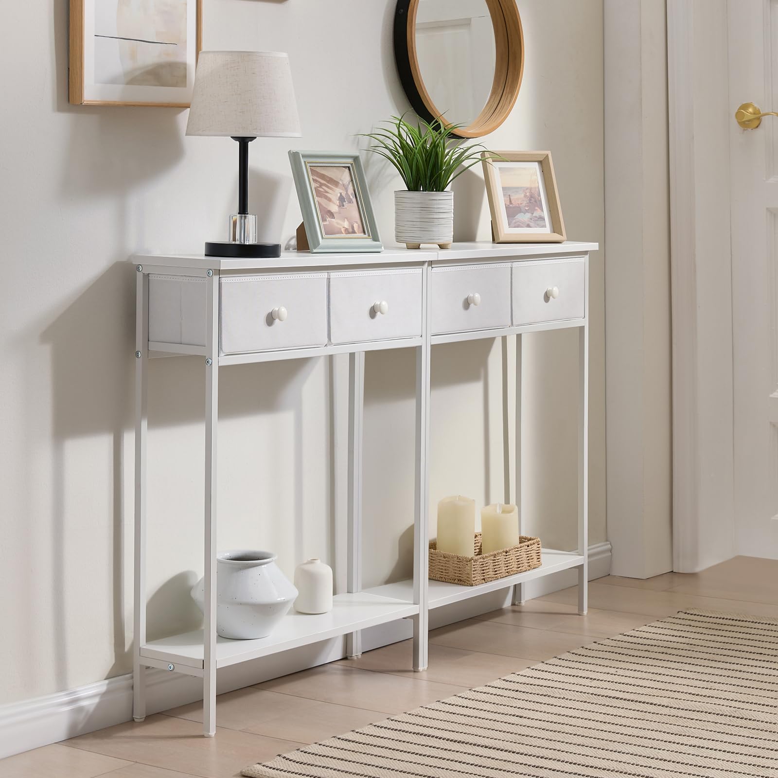 BAMGROW table with adjustable feet to level on uneven floors.