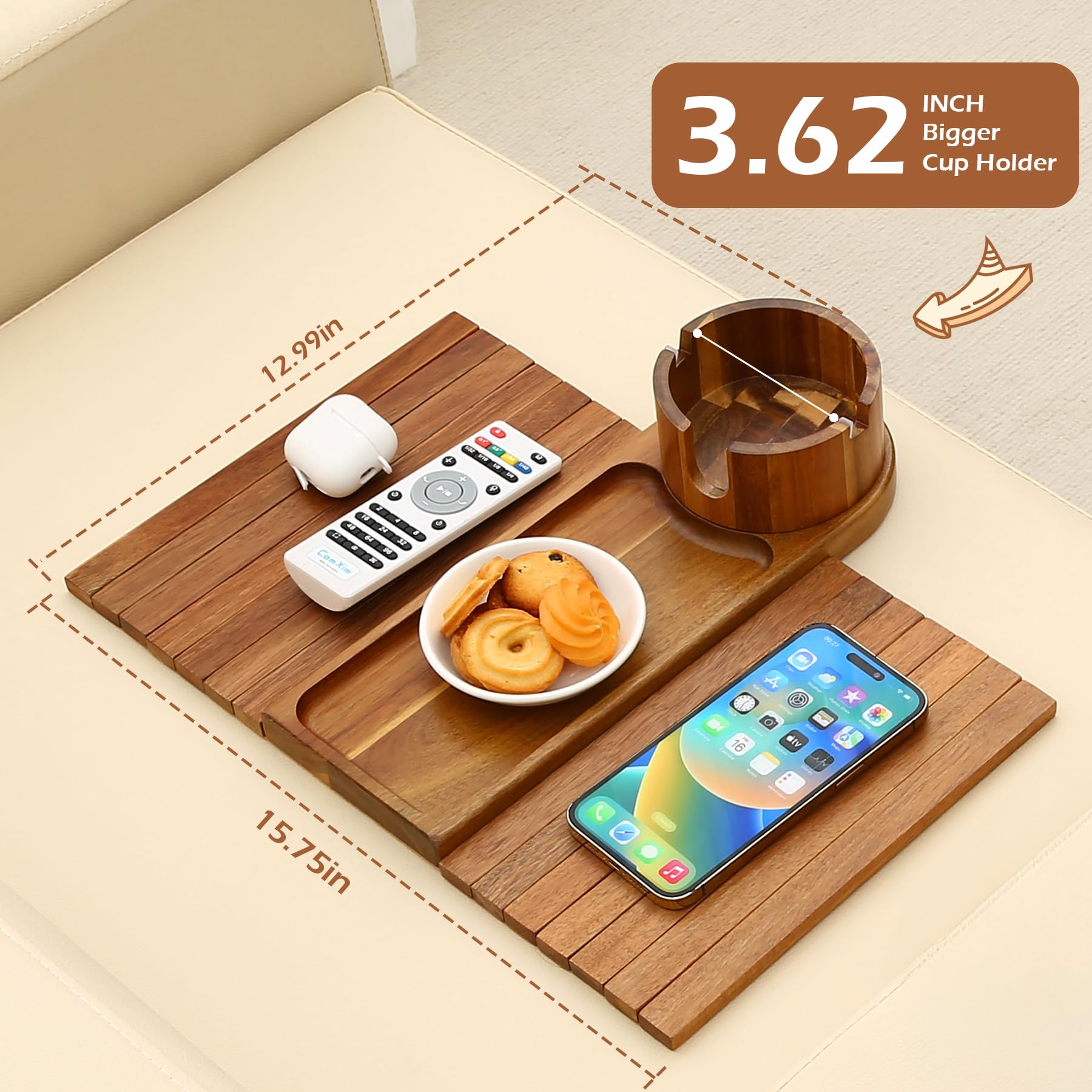 BAMTRAY acacia wood finish adds natural warmth to your living space.