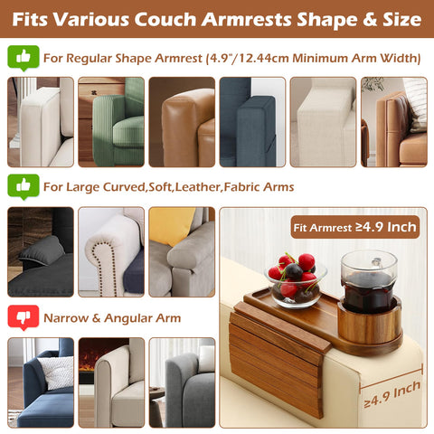 BAMTRAY armrest clip-on tray with 360-degree cup holder for easy access.