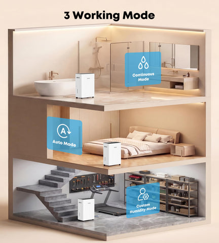 BANABIE dehumidifier wheels and handle enable easy movement between spaces.