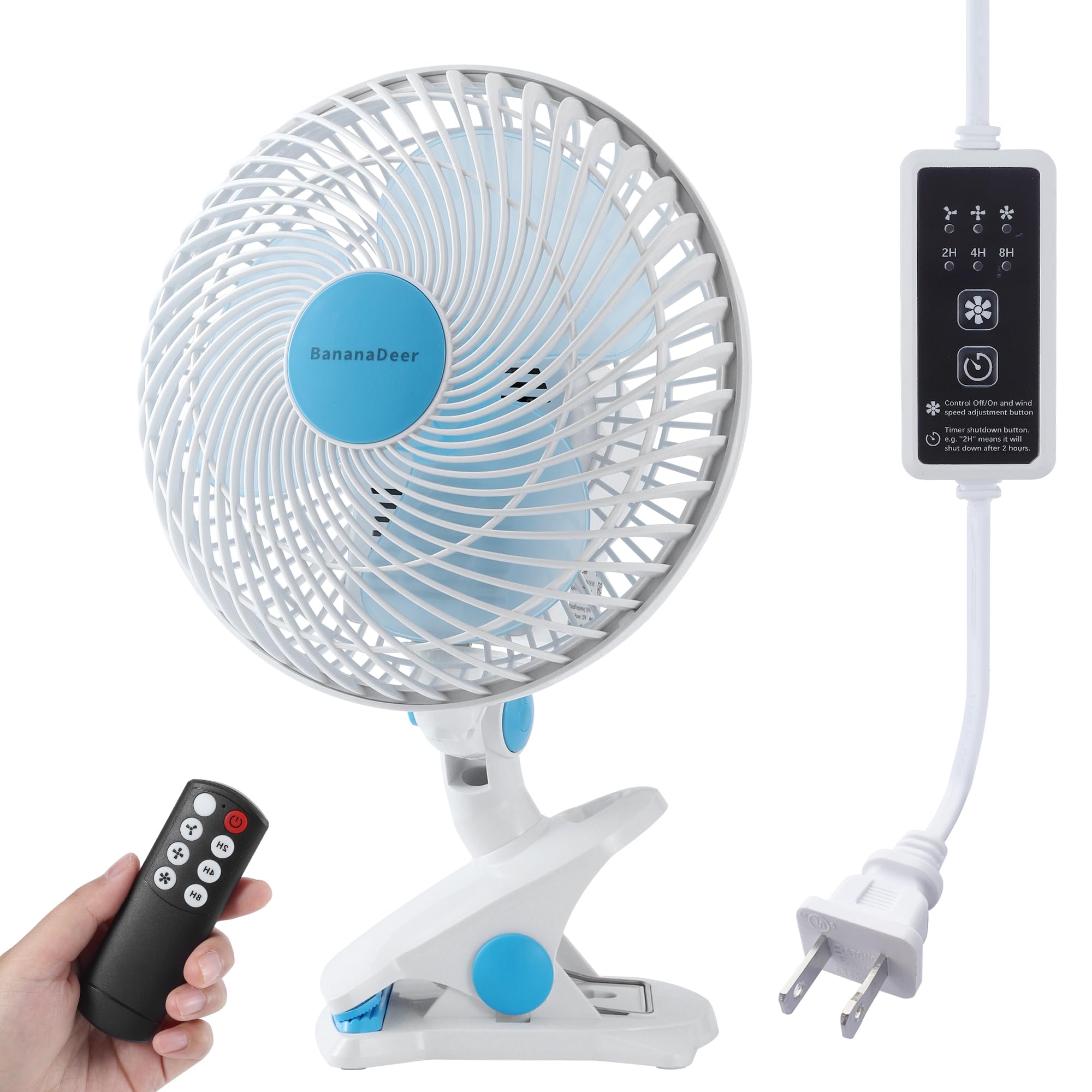 BananaDeer oscillating 9-inch clip fan in action for flexible cooling