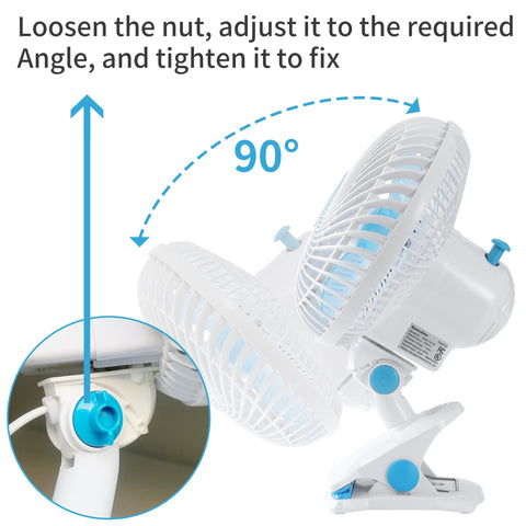 BananaDeer strong rubber-clamp fan for scratch-free mounting