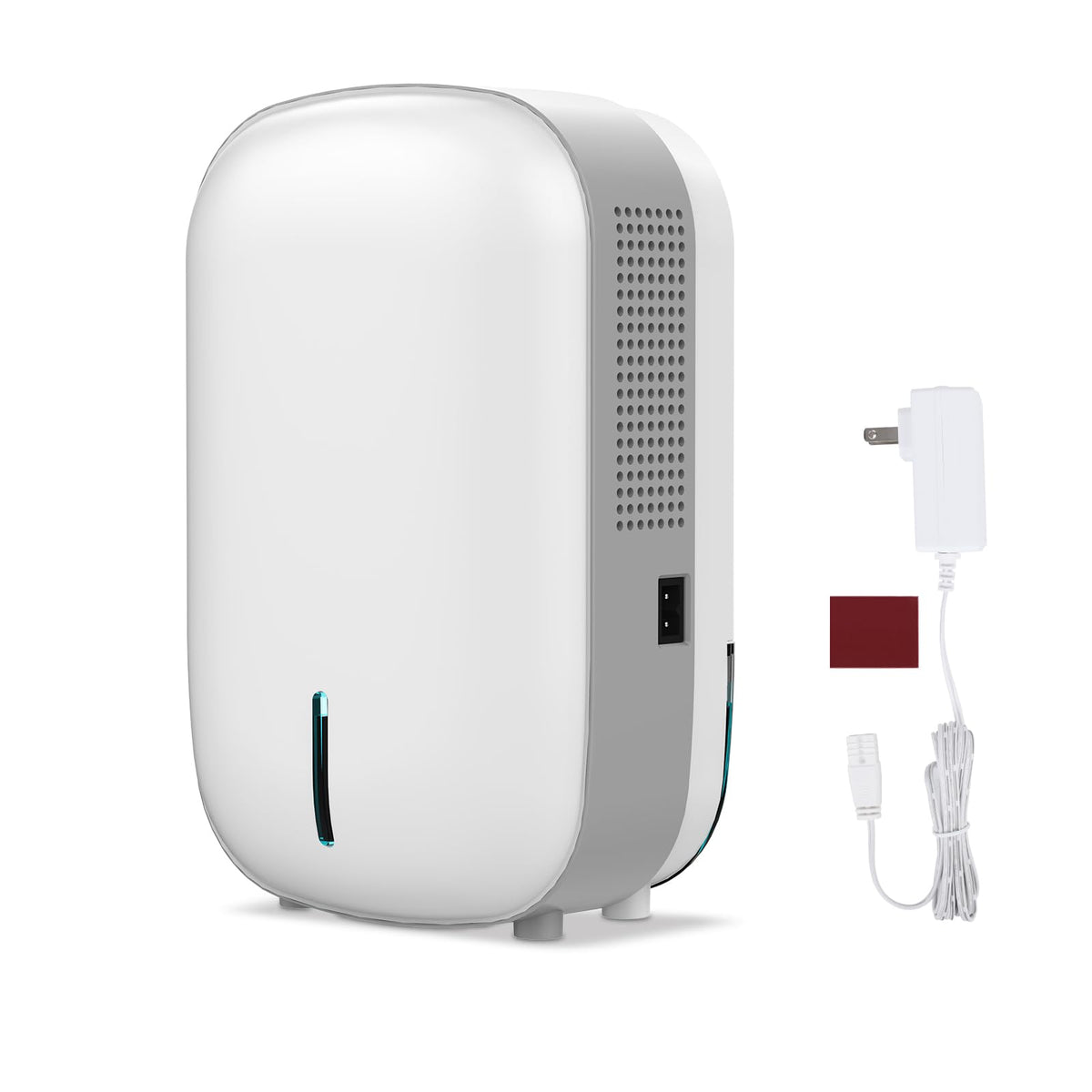 Bangnics Mini Dehumidifier showing 14 oz daily absorption in a compact space.