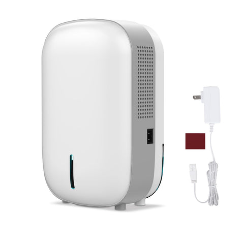 Bangnics Mini Dehumidifier showing 14 oz daily absorption in a compact space.