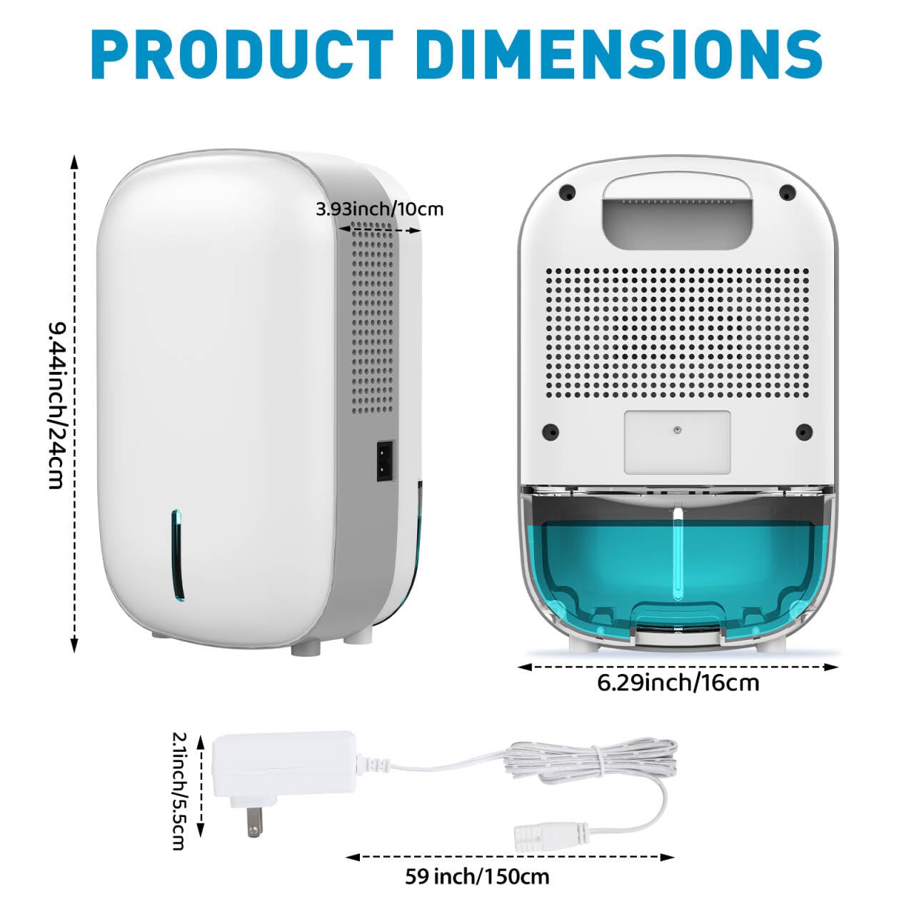 Bangnics compact dehumidifier fits tight corners like closets and pantries.