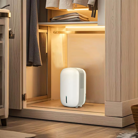 Bangnics Mini Dehumidifier ideal for bathrooms, RVs, and bedrooms in small spaces.