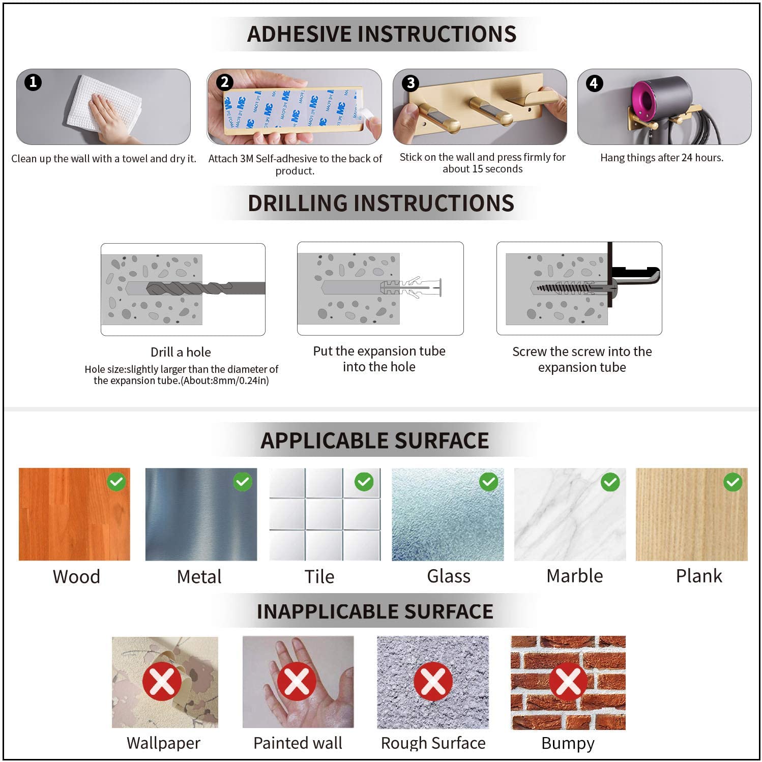 BANJEKT installation kit with screws supports secure wall mounting