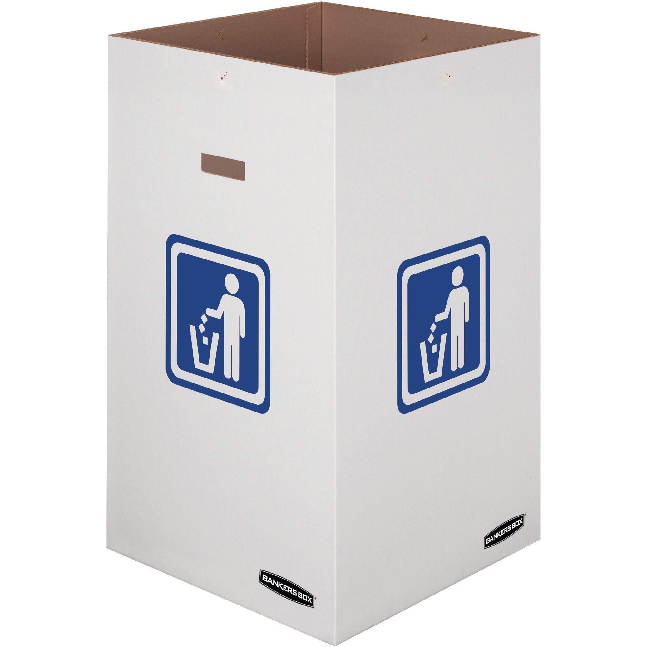 Bankers Box 42-gallon bin assembly shows fast setup for outdoor events.