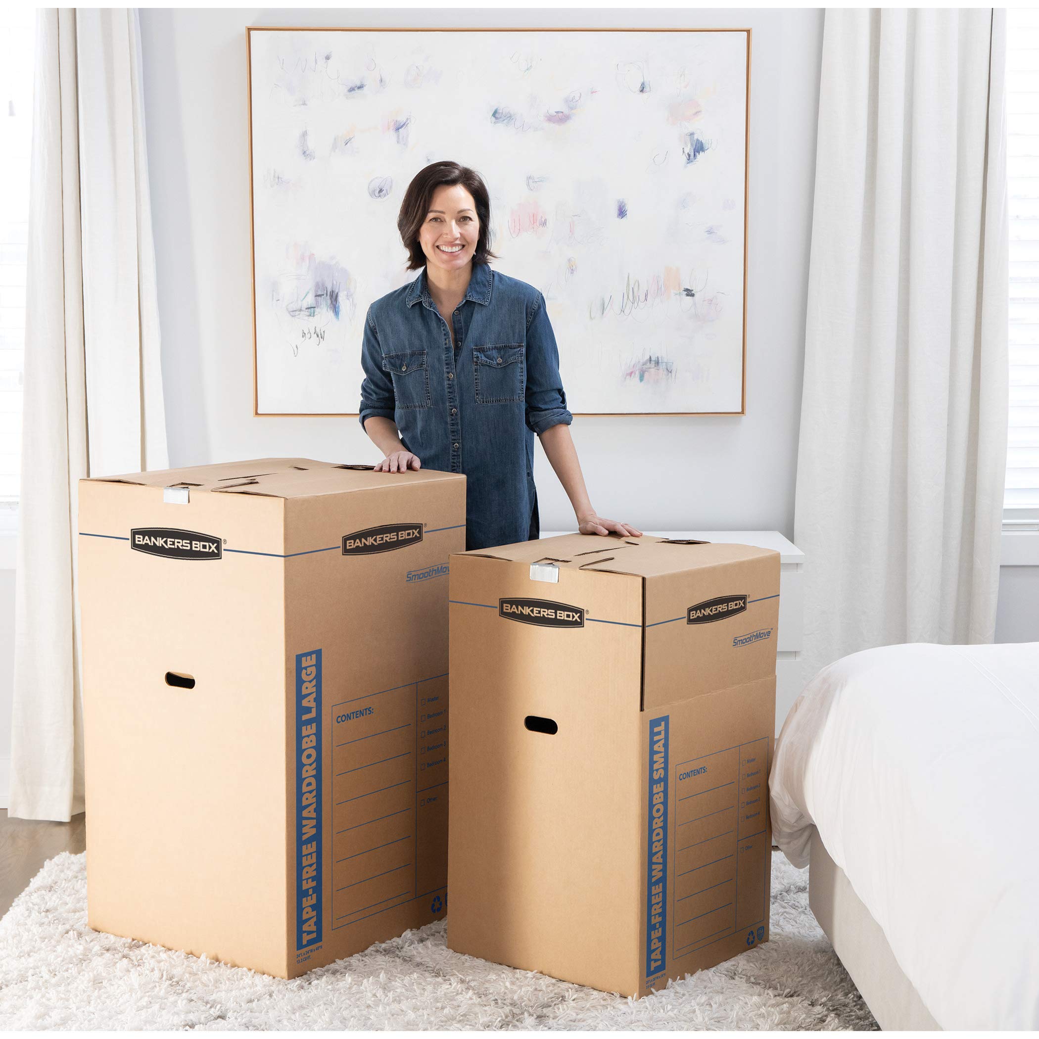 Bankers Box ready to move with compact footprint and organized storage options