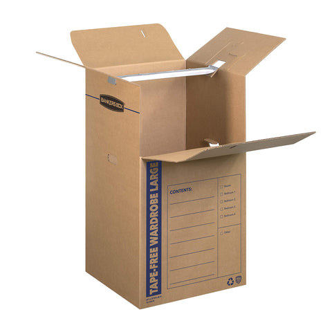 Bankers Box tall wardrobe box proudly American made with durable materials