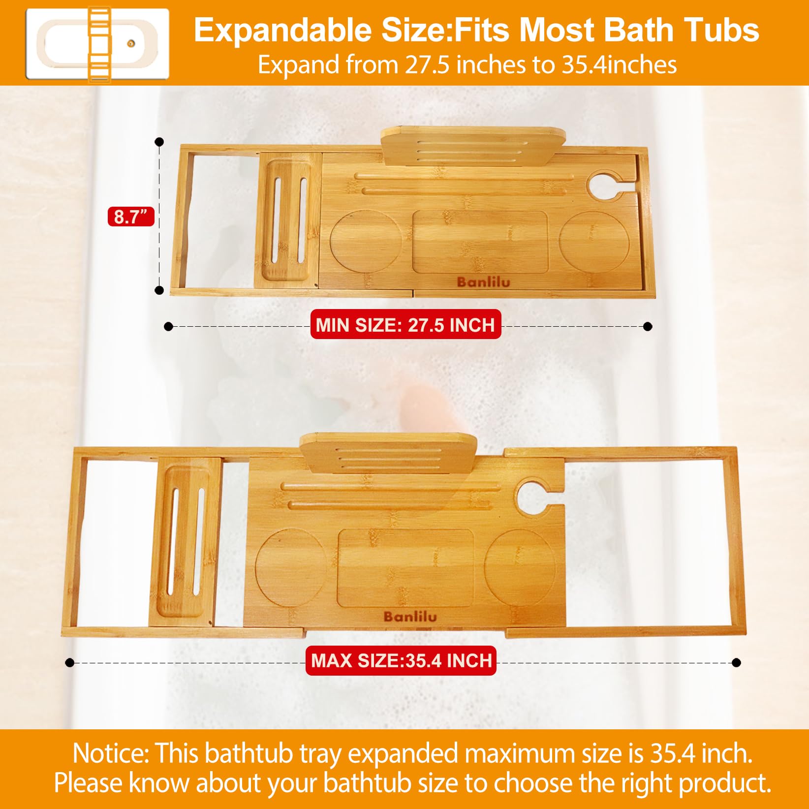Banlilu bamboo tray finished with lacquer for durable water resistance.