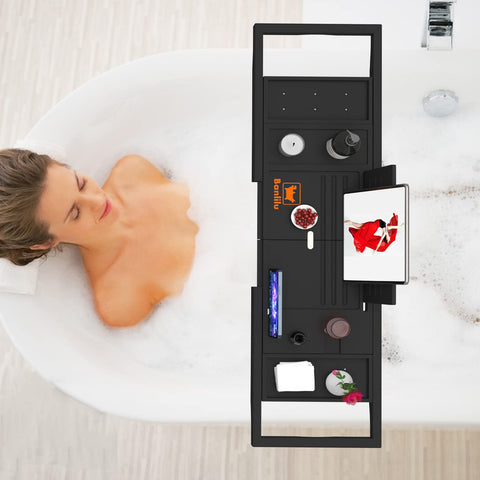 Banlilu bath tray tablet/book holder keeps reading material within reach.