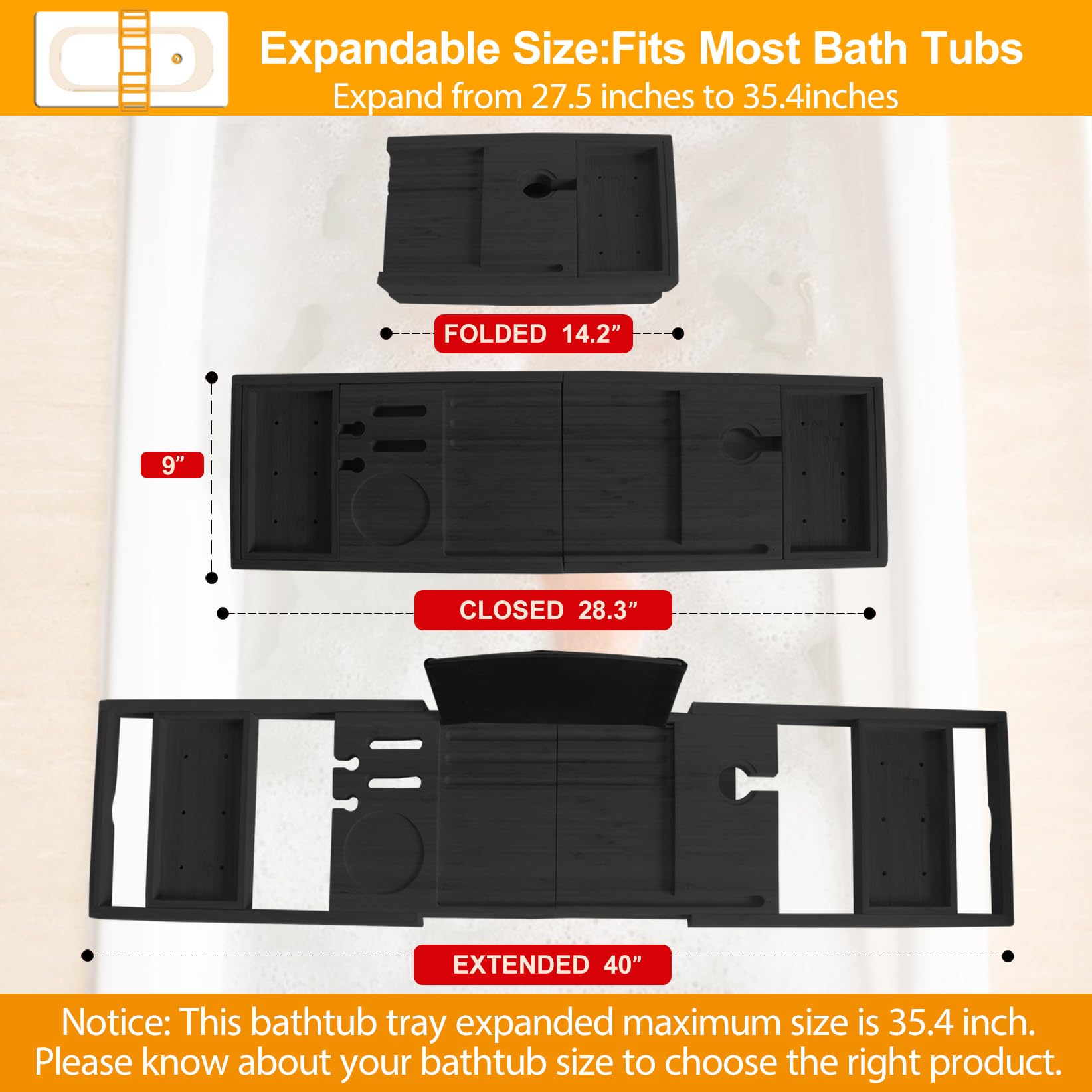Banlilu non-slip silicone grips keep the tray secure during bath time