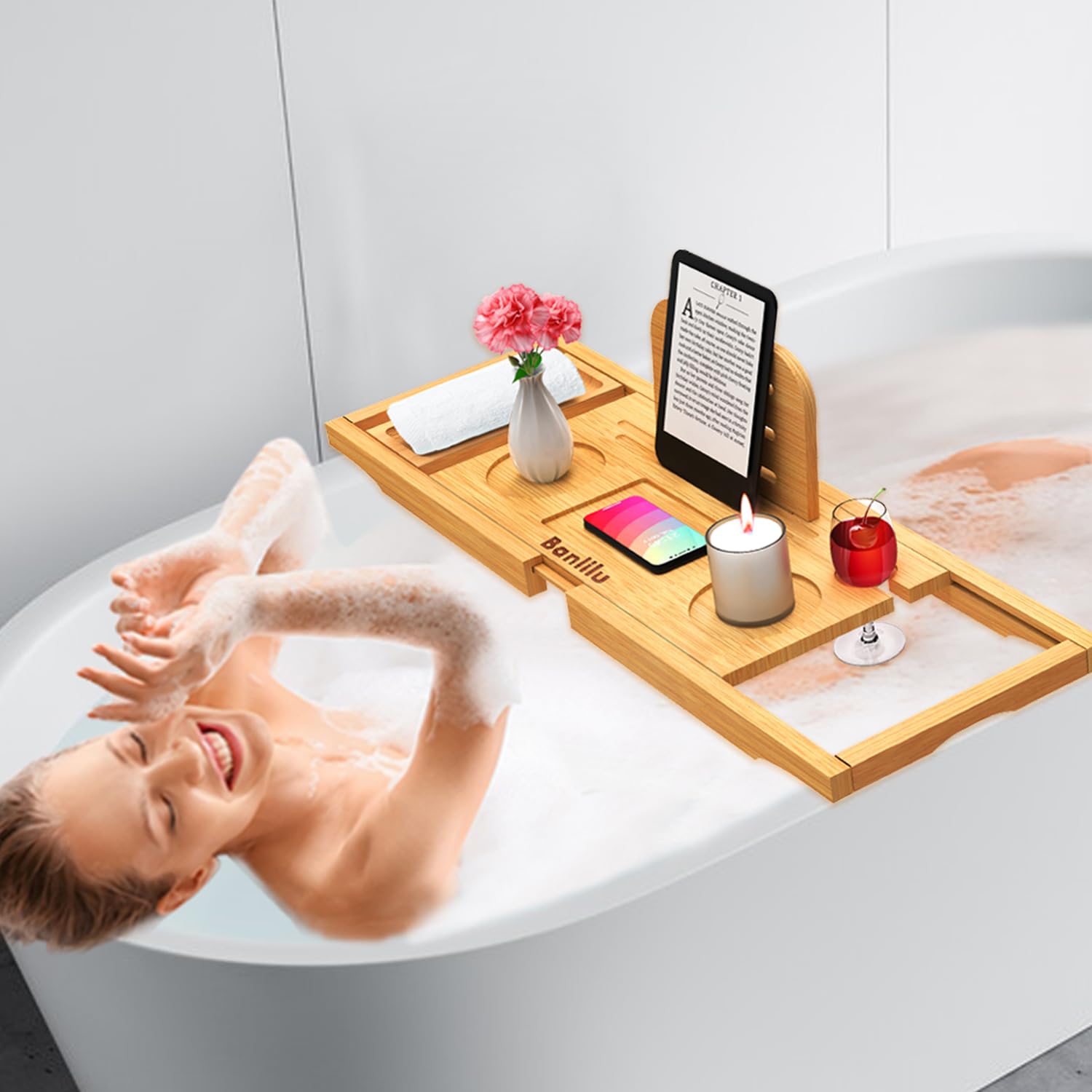 Banlilu non-slip silicone grips prevent sliding and protect items in tub.