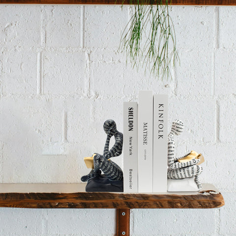 BANOMII large-dimensions bookends provide sturdy support for tall stacks