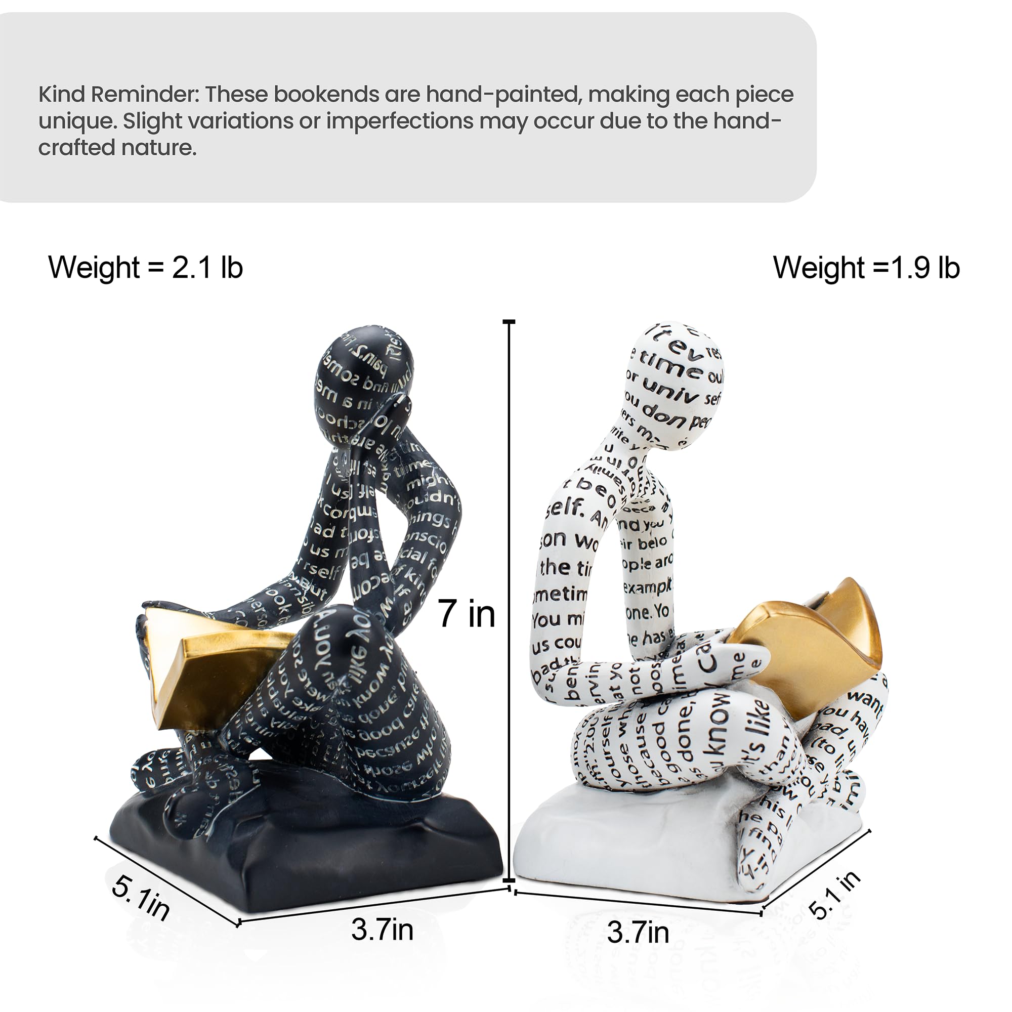 BANOMII non-slip pads on bookend prevent sliding and wobble of heavy volumes