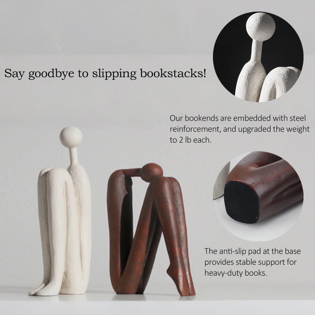 BANOMII thinker bookend for office desk keeps essentials within reach