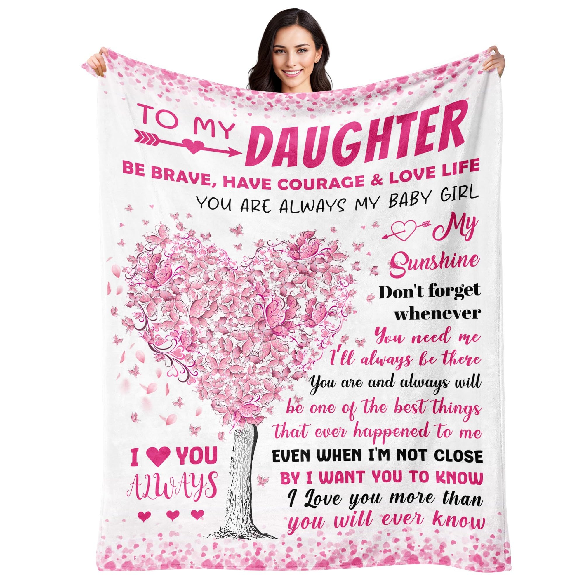 Baoern daughter blanket message closeup for daily comfort and warmth.