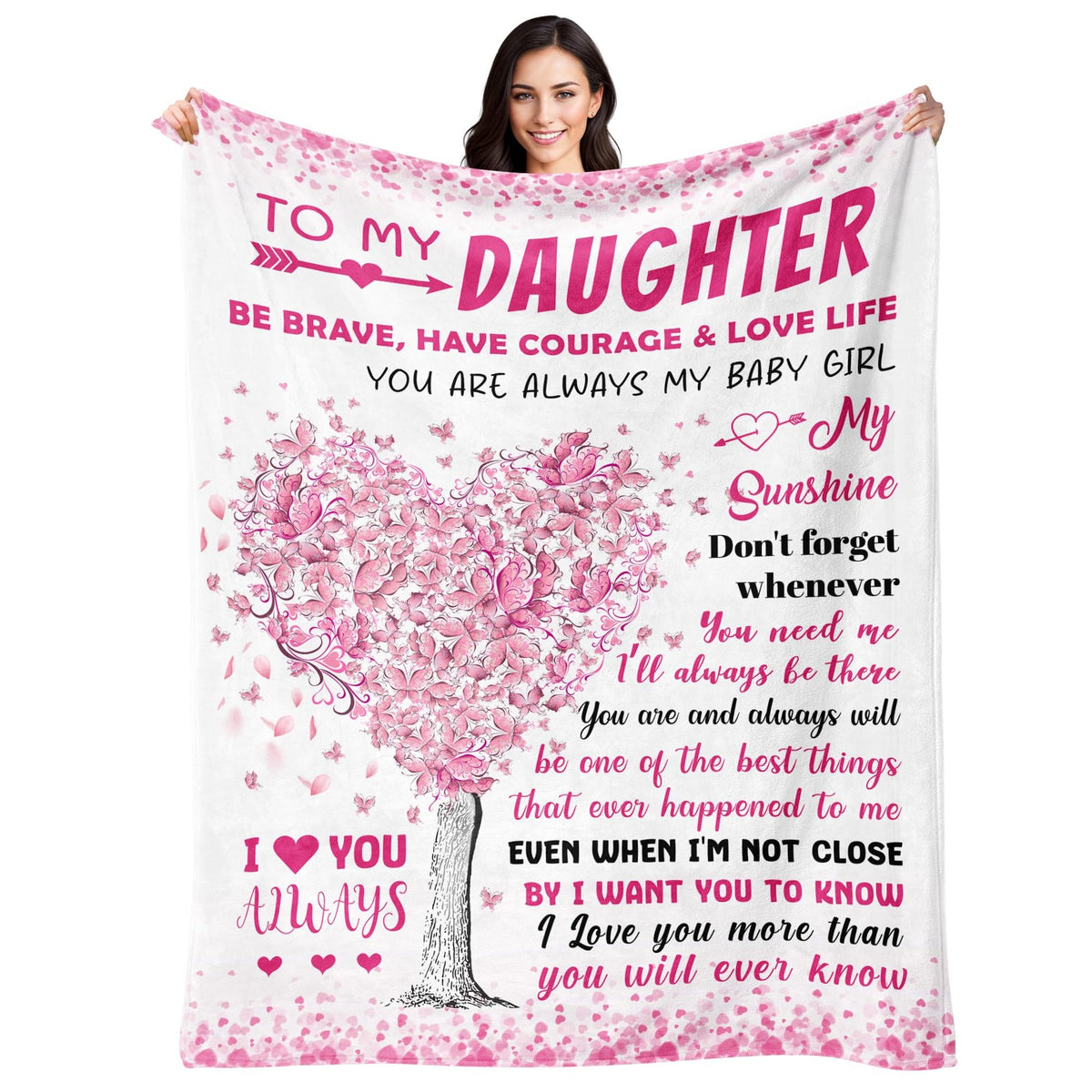 Baoern daughter blanket message closeup for daily comfort and warmth.