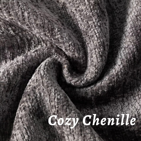 Baolizegao grey chenille pillow cover back with invisible zipper for easy removal.