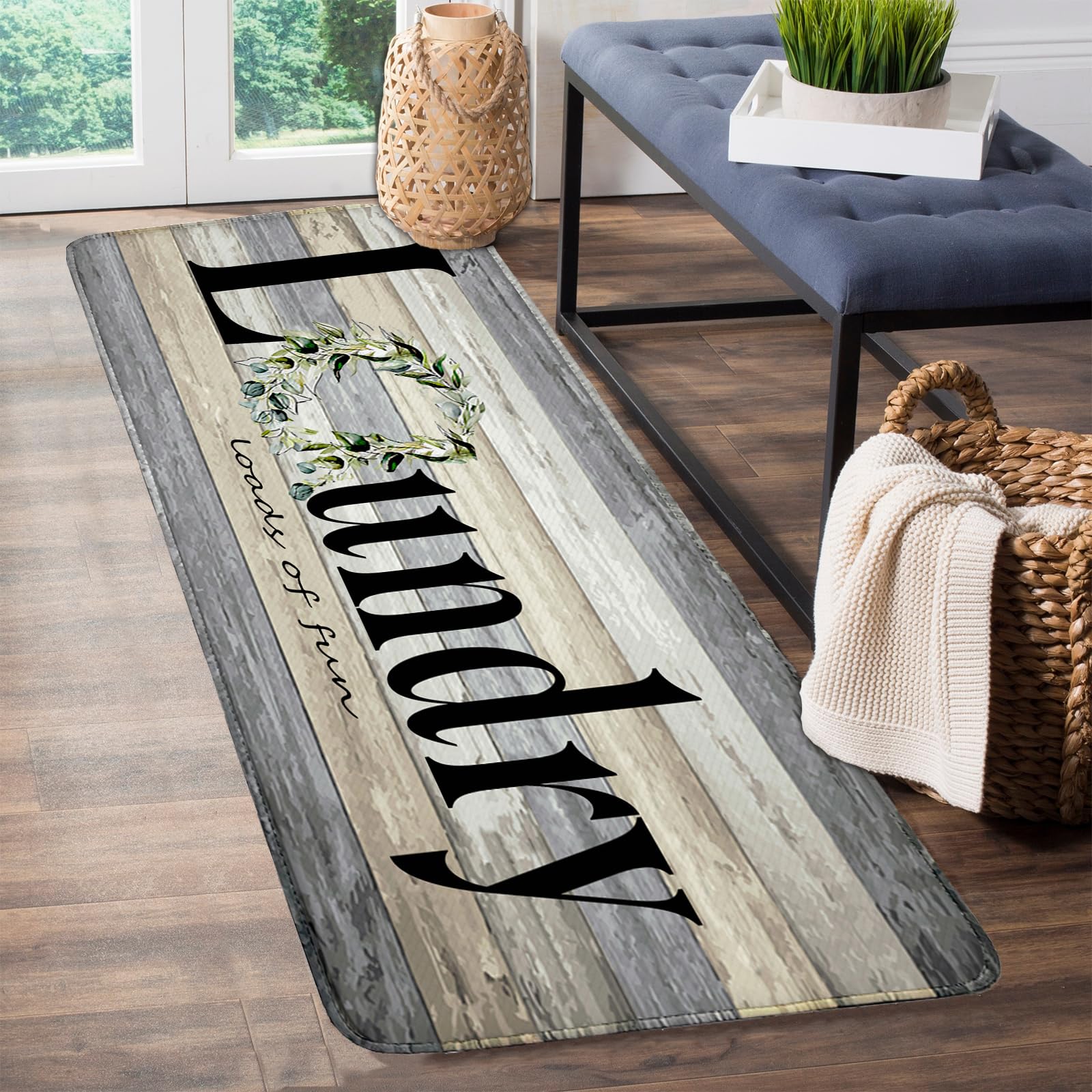 BAOMANYI laundry runner texture close-up showing soft, cushioned underfoot comfort.