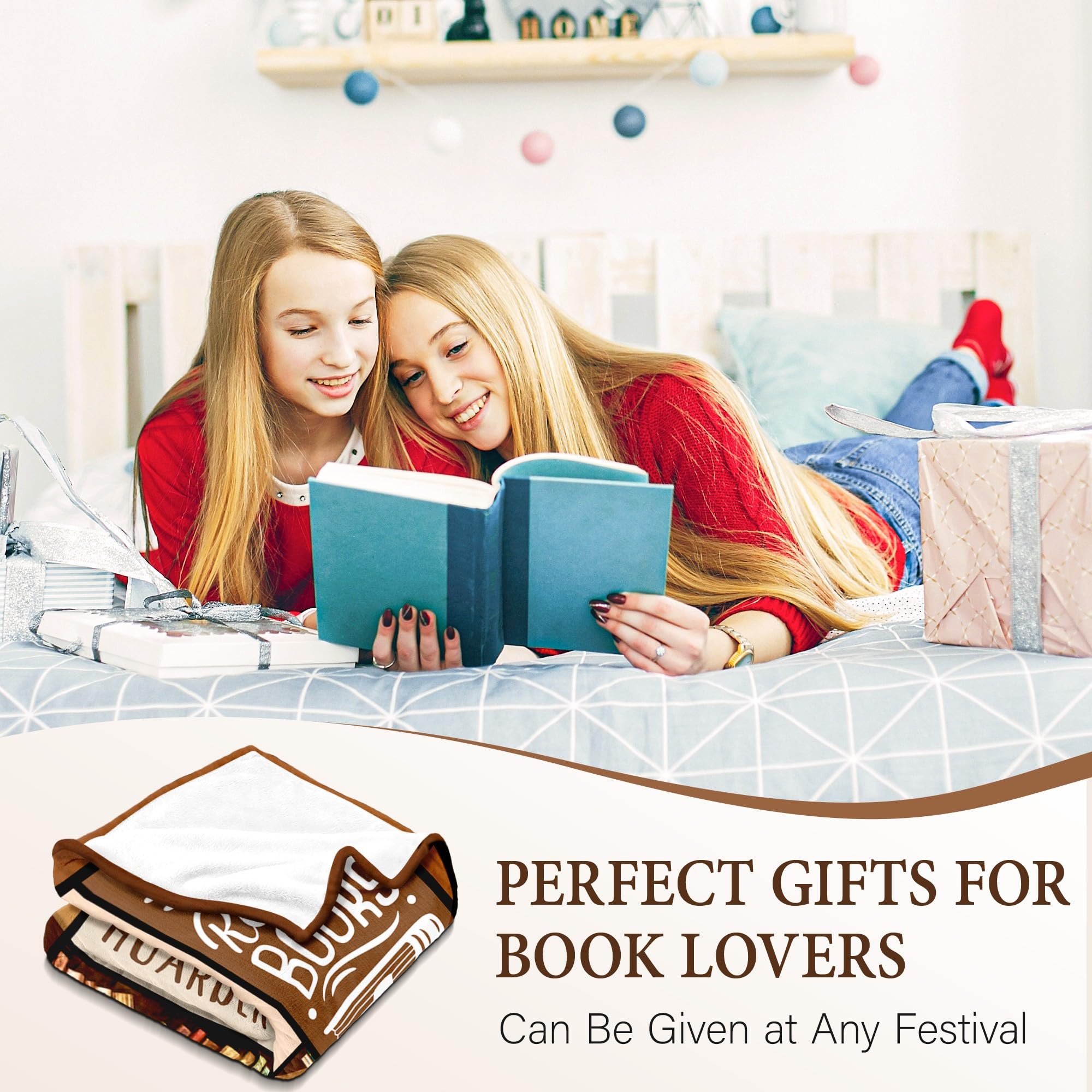 BAOERN Reading Blanket cozy wrap, perfect for relaxing with a novel.