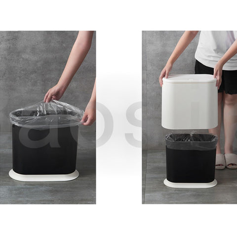 Baosia pop-up lid trash can in modern kitchen setup