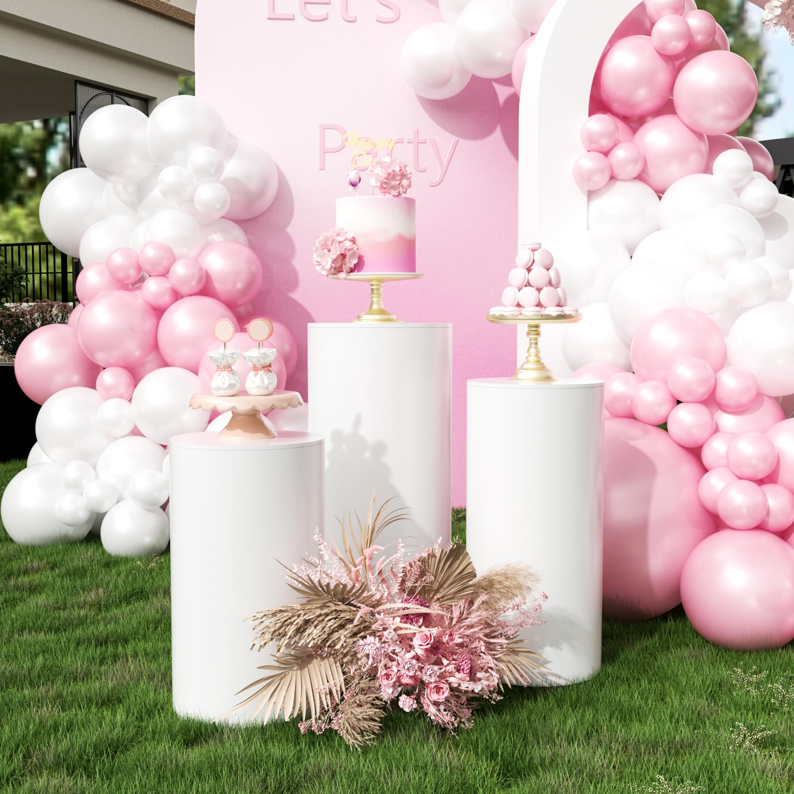 Baotree stackable pedestal stands save space when not in use.