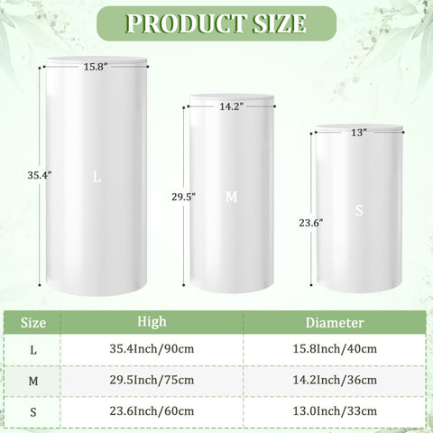 Baotree white cylinder pedestal medium display for multi-height event setups.