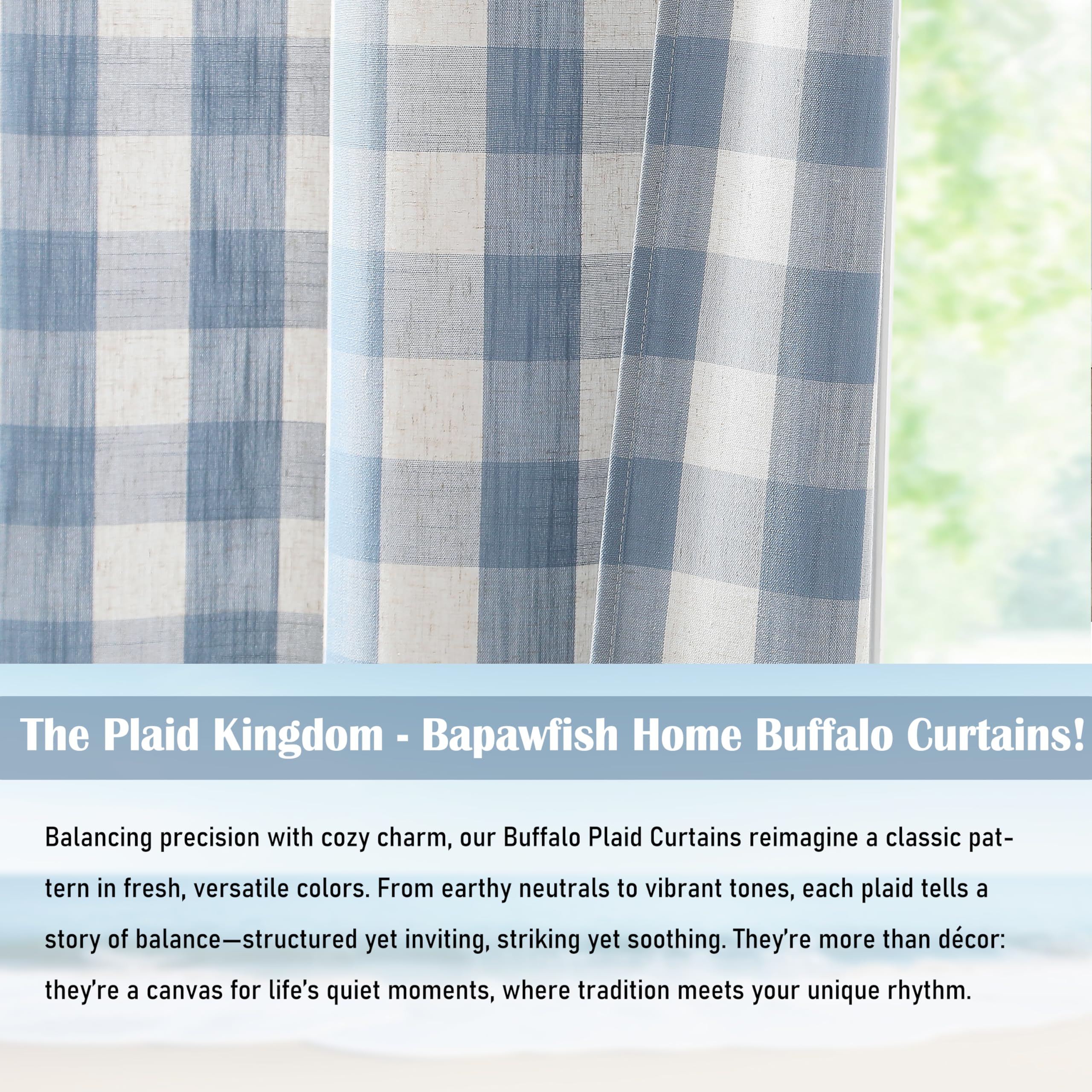 Bapawfish rod-pocket curtain panel ready for quick hanging.