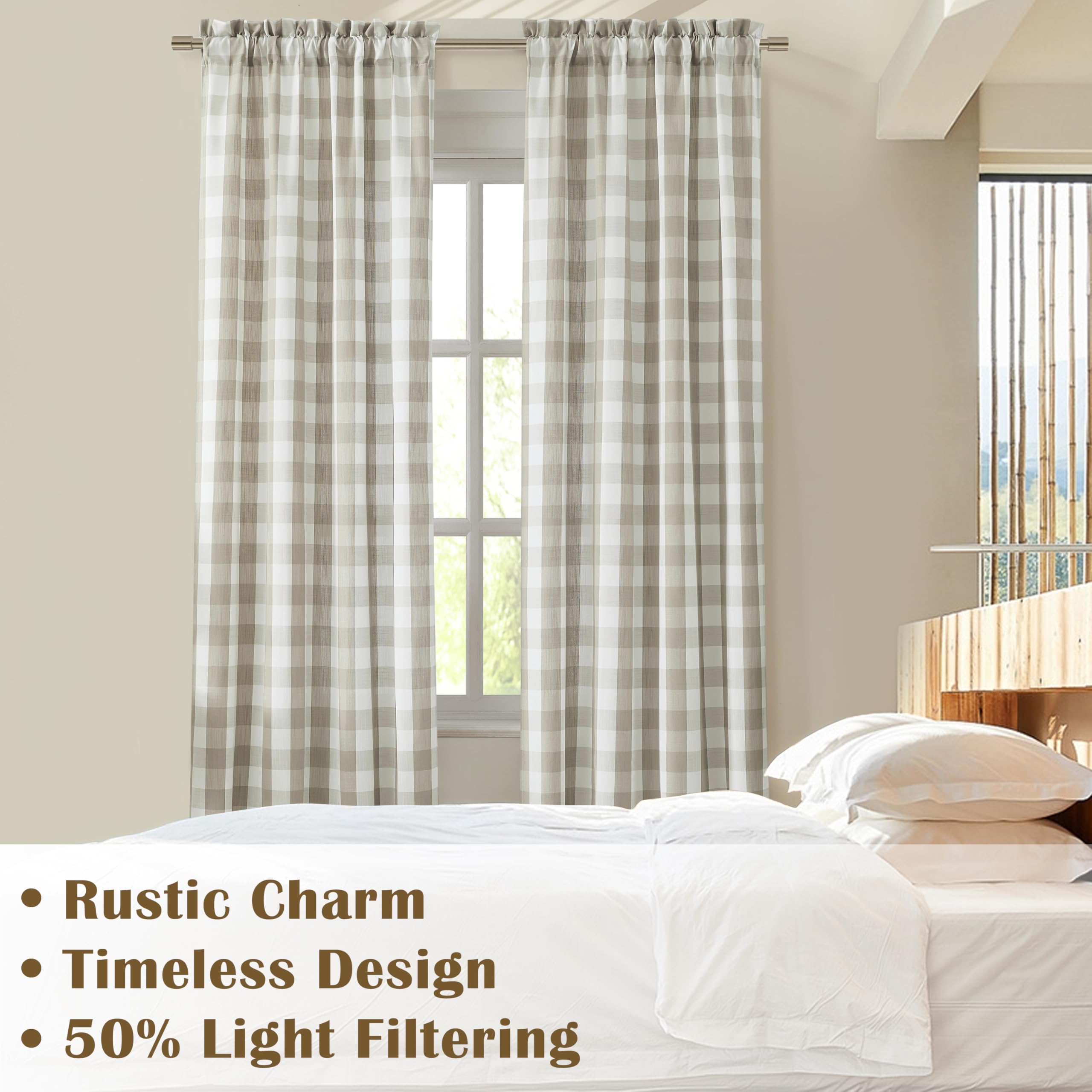 Bapawfish rustic modern curtain design fit for bedroom and living room