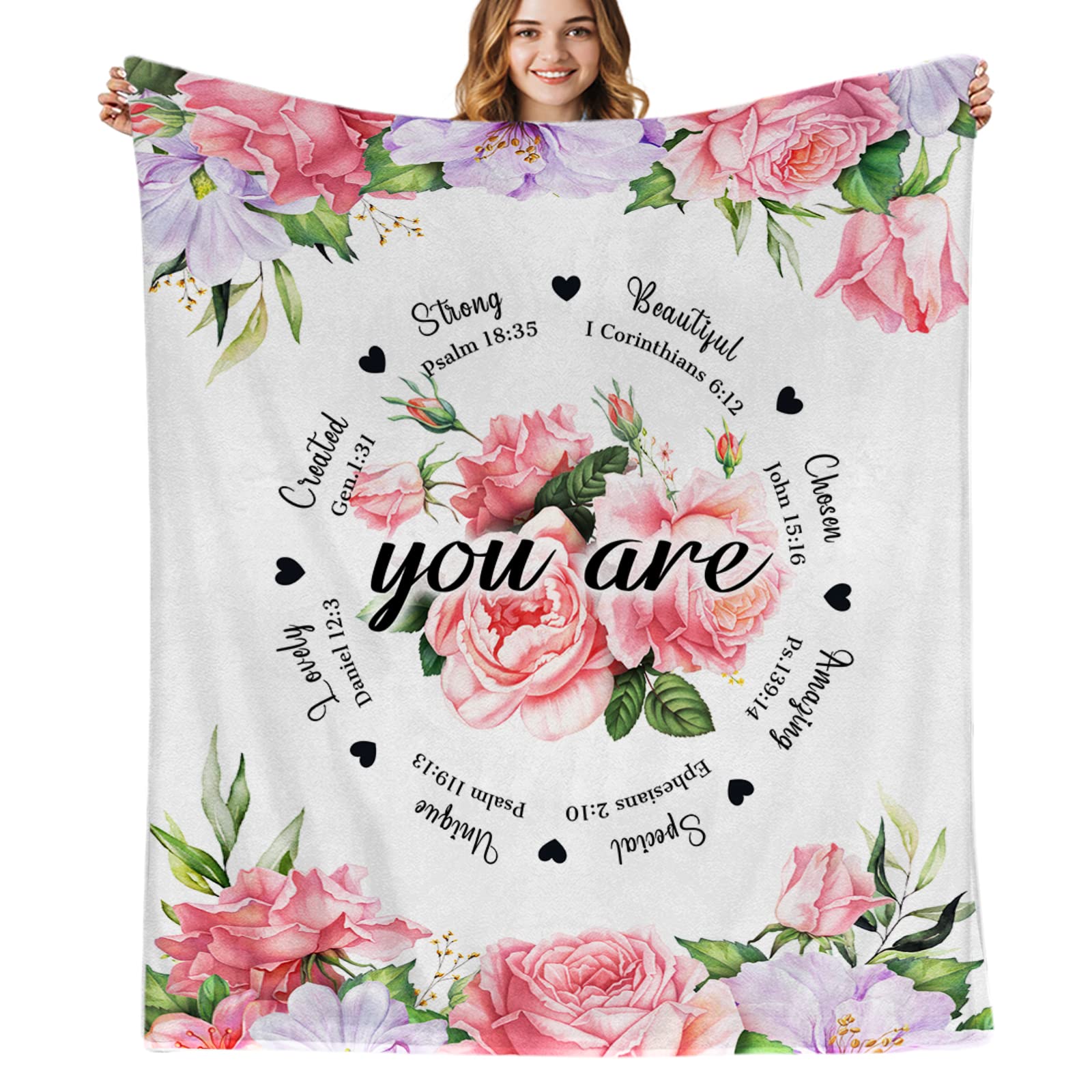 Bapcoku Christian gift blanket front view offers cozy home warmth.