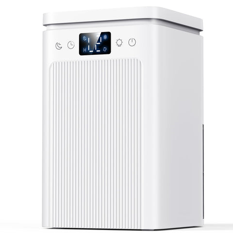 BAPOLE dehumidifier with 75oz water tank, ideal for basements and bedrooms.
