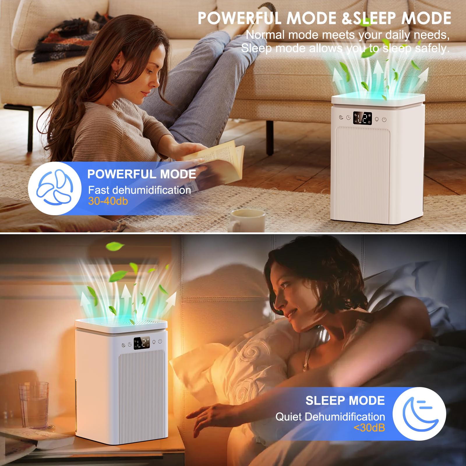 BAPOLE ambient LED light creates a calming bedroom atmosphere.