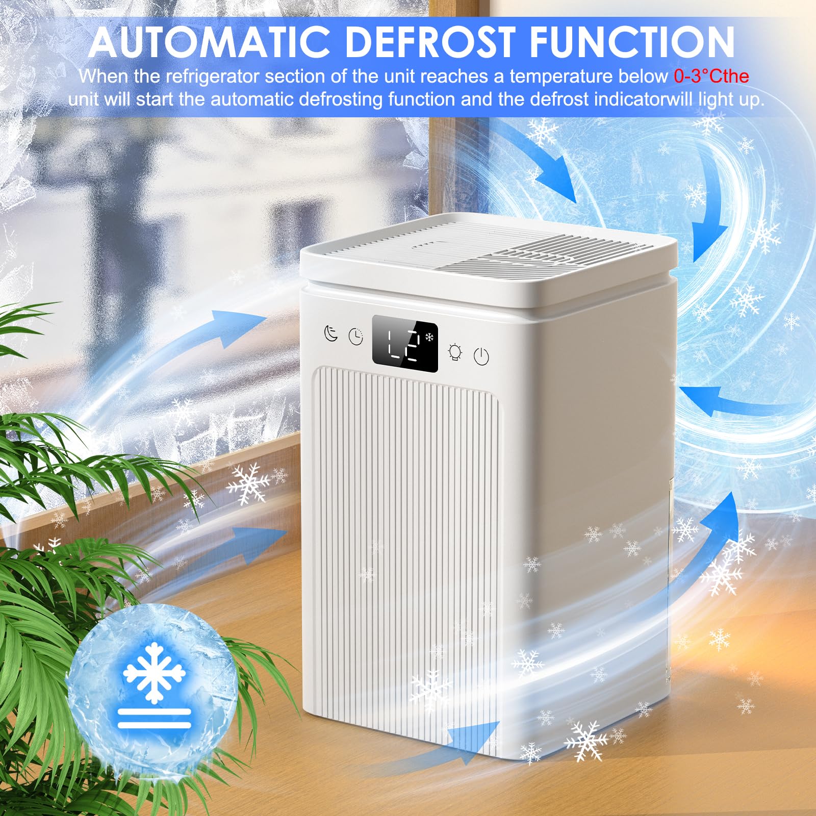 BAPOLE dehumidifier defrost function keeps operation smooth in cold spots.