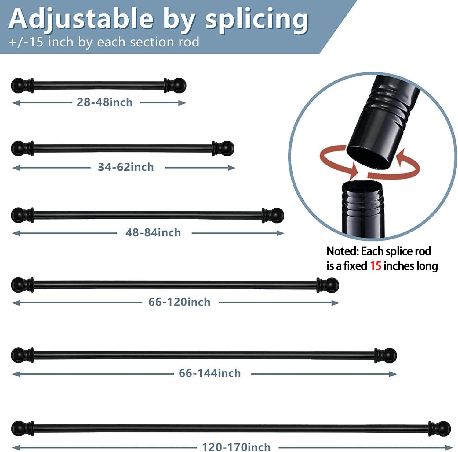 Barcetine rod close-up highlighting sturdy 1-inch diameter steel construction.