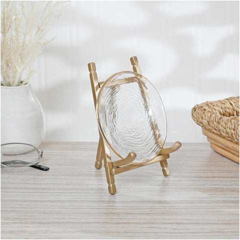 Bard's Satin Gold easel side view ideal for books or plaques.