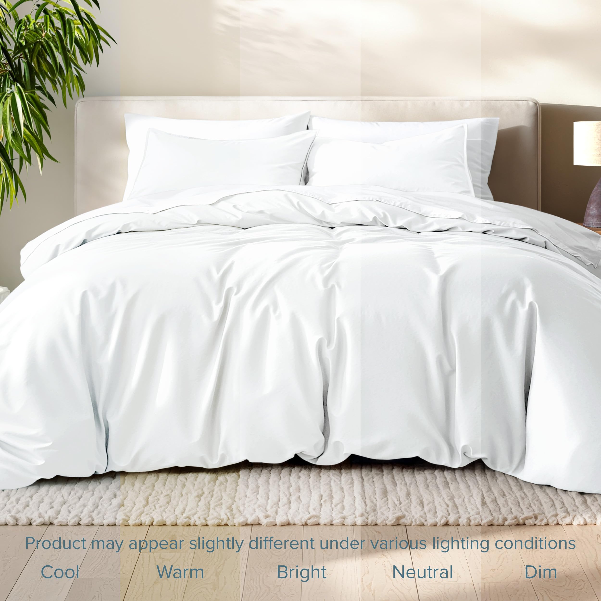 Bare Home 1800 super soft collection feel in white on display.