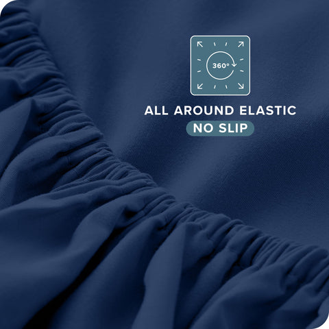 Bare Home all-around elastic detail shows continuous grip for a tidy bed.