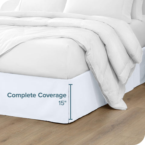 Bare Home microfiber bed skirt provides a precise fit for king beds