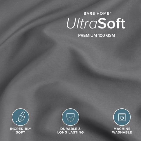 Bare Home king duvet cover closure detail demonstrating secure, tidy fit