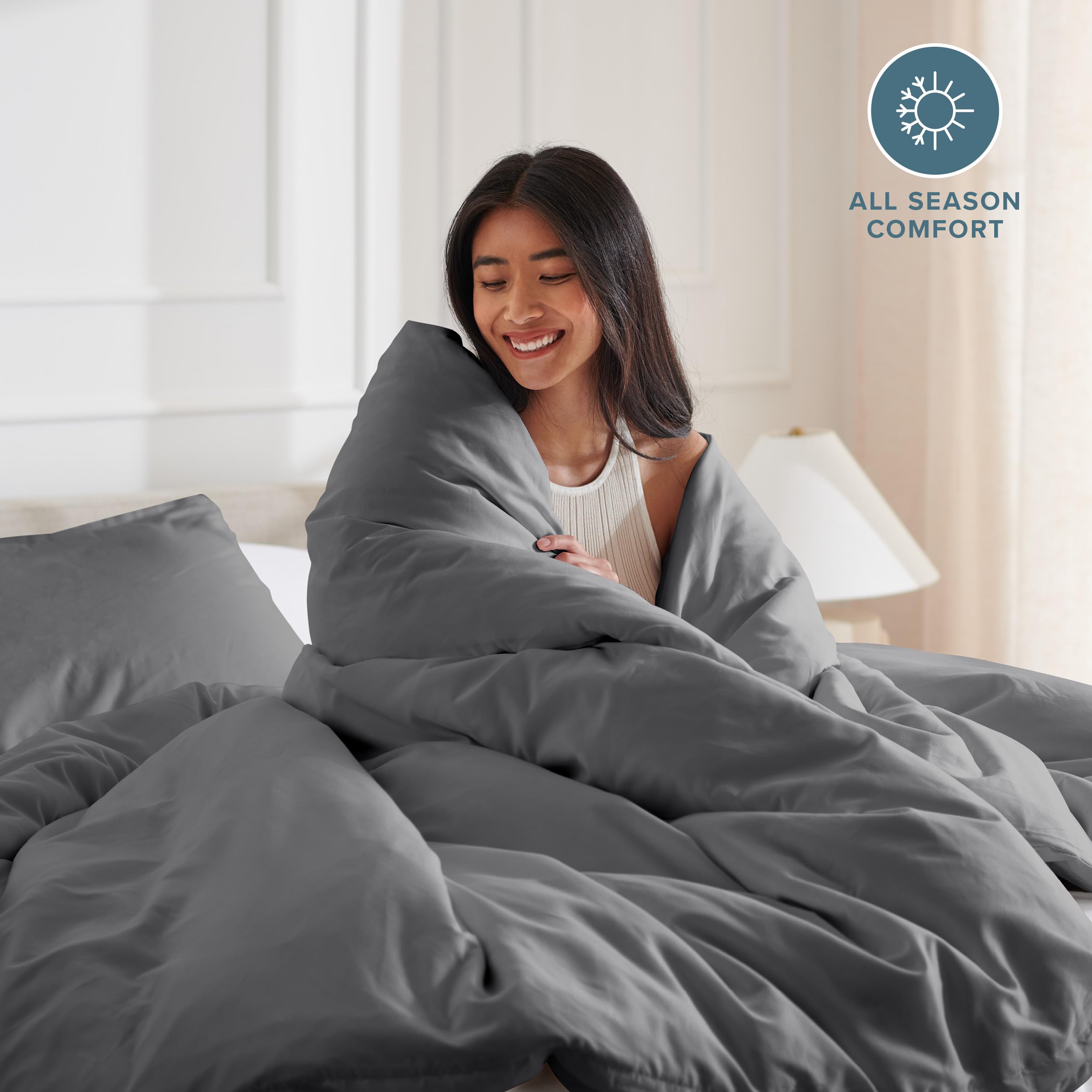 Bare Home king duvet cover corner ties keep the insert in place