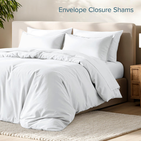 Bare Home bedding set queen white unfolded on bed for inviting setup